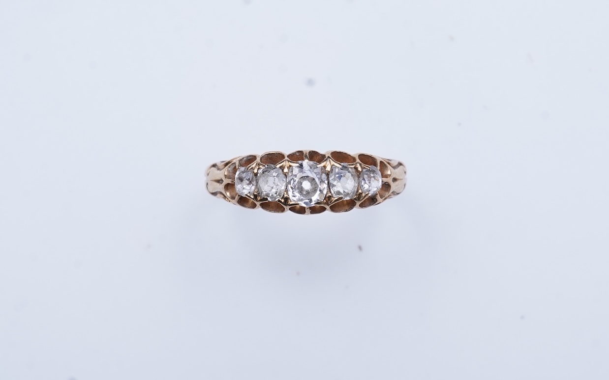 A five-stone diamond ring, late 19th century